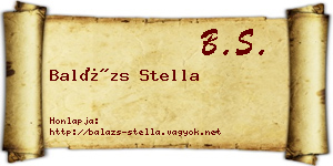 Balázs Stella névjegykártya
